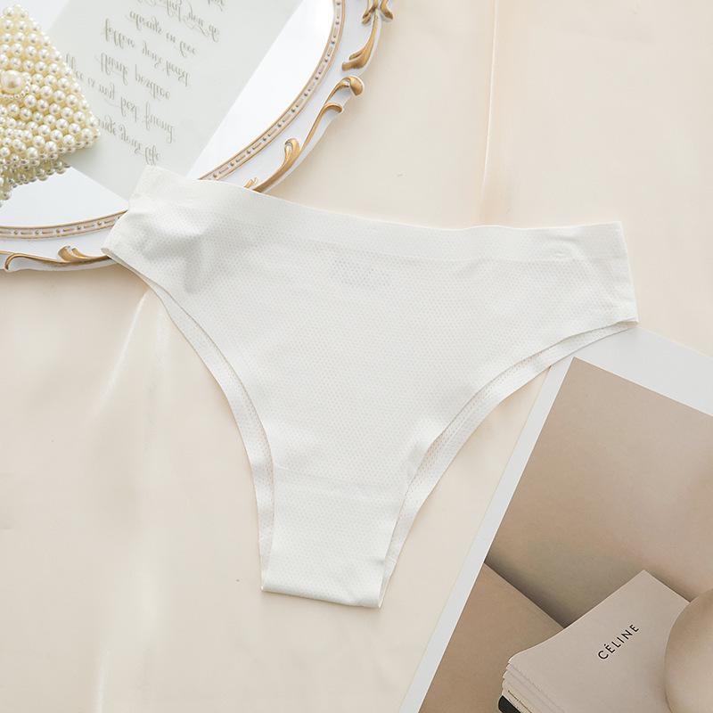 

Large-size Seamless Thongs Panties with Breathable Holes High Slit Quick-dry Sexy Women s Panties XL білий