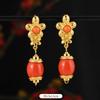 Xizang few earrings Nepal gold Tibetan style long earrings Tibetan women's earrings Tibetan clothing accessories