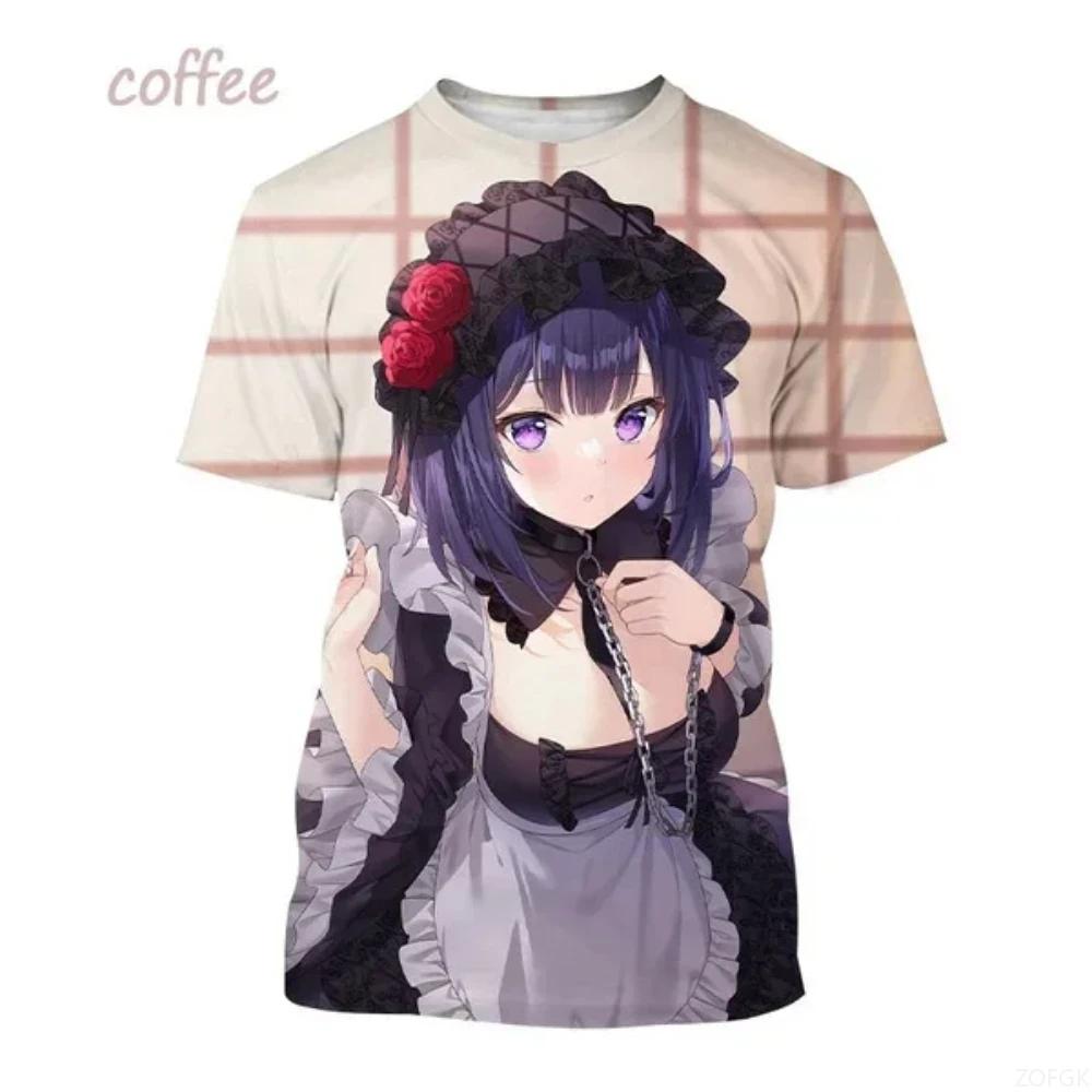 Summer Clothing Harajuku Anime Characters 3D Printed Round Neck Breathable Short Sleeved Casual Top for Men and Women