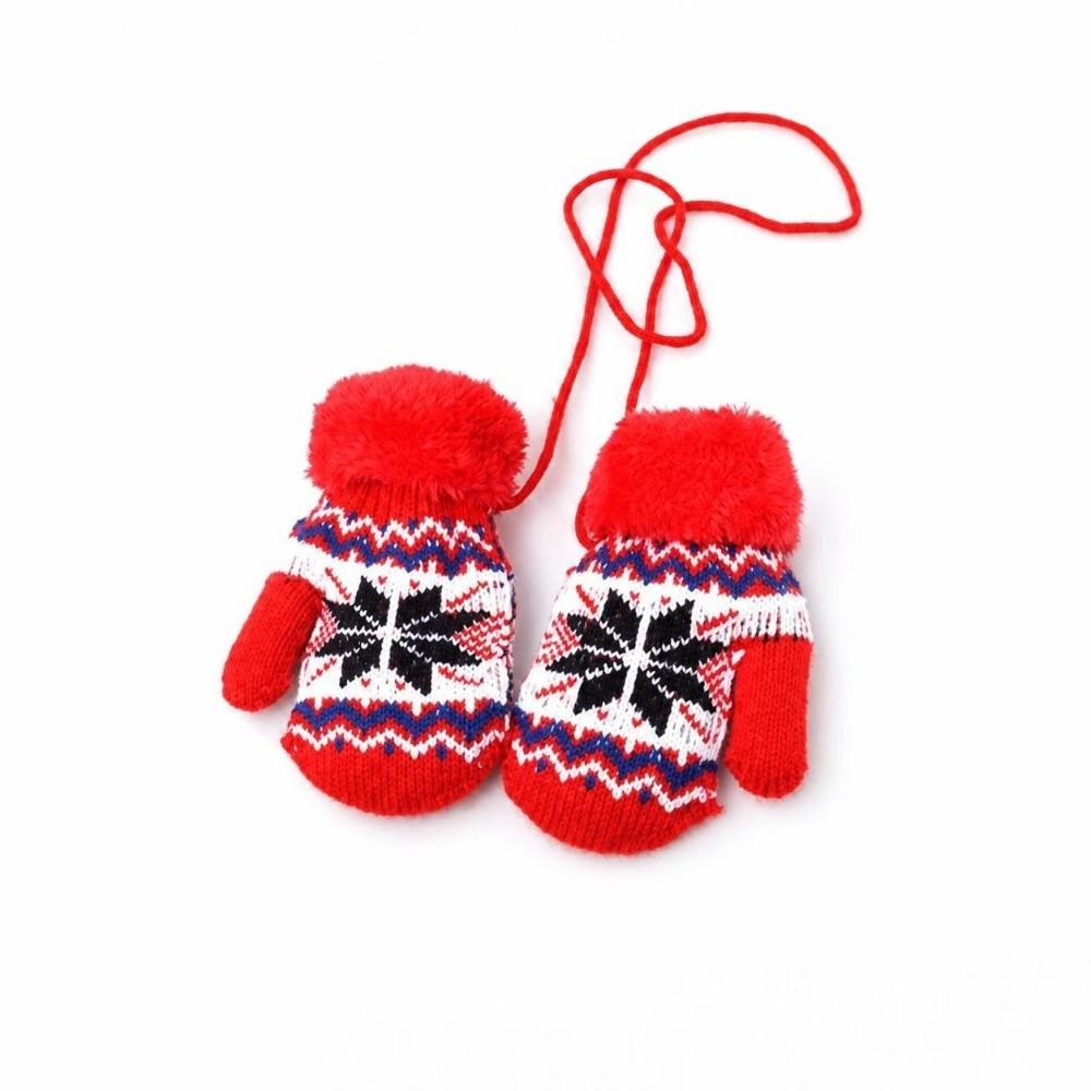 Thicken Warm Children Mittens Windproof Baby Gloves Candy Color Knitted Gloves Baby Boys Girls