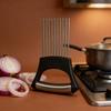 Stainless Steel Onion Cutter Holder Food Slicers Assistant Tomato Onion Slicer Holder Vegetables Cutting Fork Kitchen Gadgets
