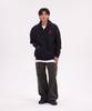 Astral Projection Graffiti Oversized Wide Shoulder Zip-Up Hoodie_Black