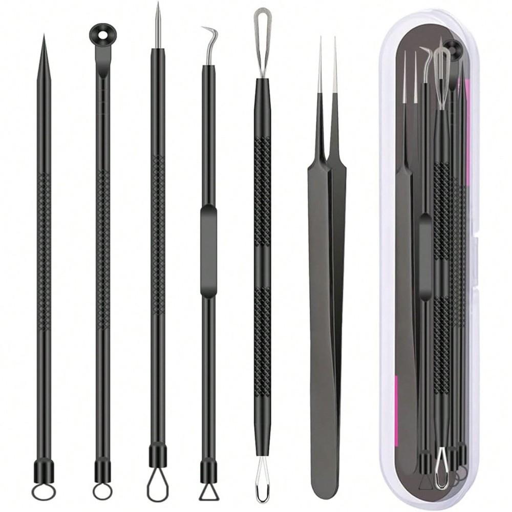 4/6pcs/set Rose Gold Blackhead Needle Set Stainless Steel Pore Cleanser Tool Beauty Treatment