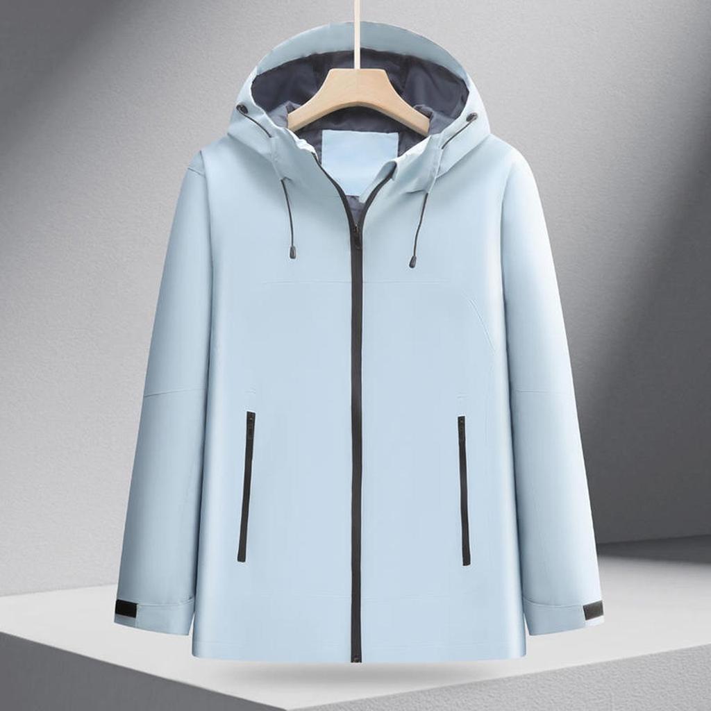 Lightweight Anti-static Hooded Windbreaker: Outdoor Windproof Waterproof Jacket with Optional Embroidered Logo for Uniforms