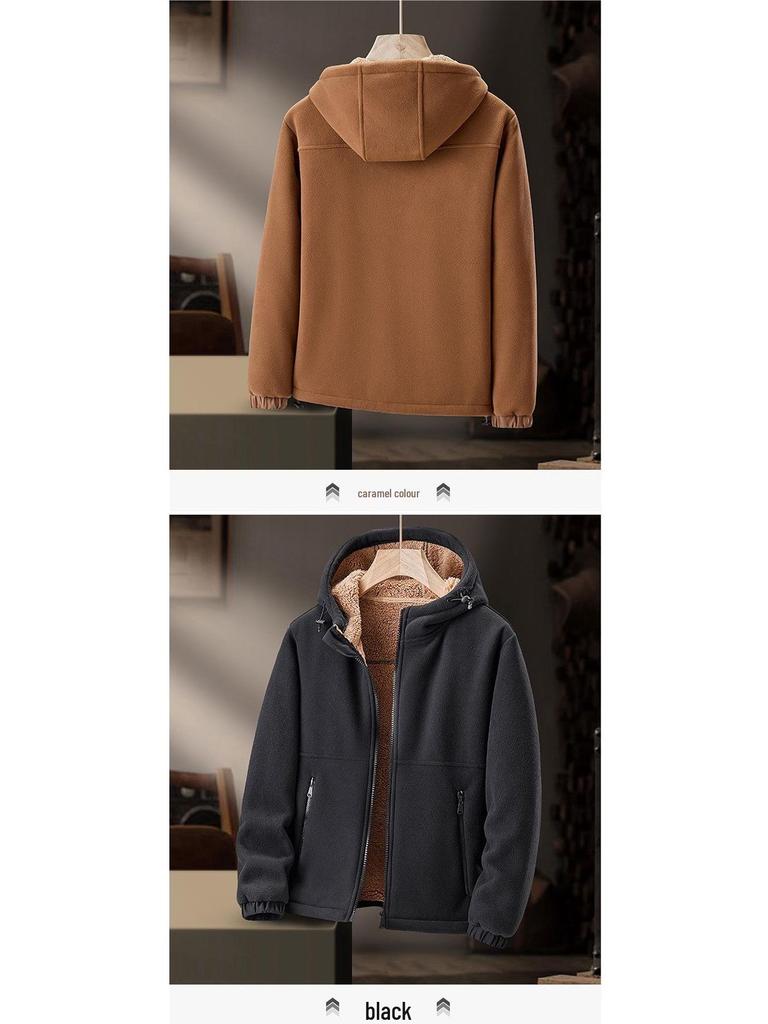 Men's Fleece Jacket: New Autumn/Winter Thickened Polar Fleece Coat, Warm Lamb Wool Casual Sweatshirt
