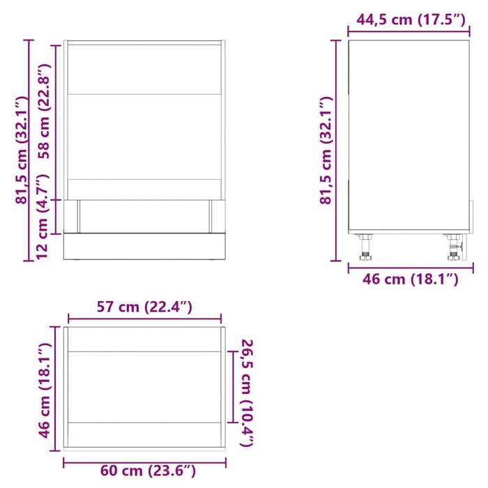 VidaXL Armoire de four Lucca blanc brillant bois ingénierie, unité de four, armoire de four de cuisine, unité de base de 853759