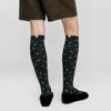 flower pattern knee socks - charcoal