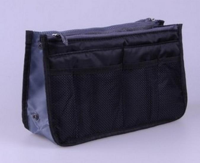 Korean Double Zipper Bag-in-Bag Organizer - Large Cosmetic Pouch