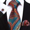 2025 Paisley Floral Men's Tie, Pocket Square & Cufflinks Set