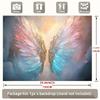 2D Magical Pastel Angel Wings Wall Tapestry, Sparkling Fantasy Feather Scene Backdrop for Living Room