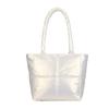 New Cotton Clothes Women's Bags, Simple Space Bags, Solid Color, Soft Squares Filled Shoulder Handbags