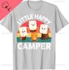 Happy Marshmallow Campershirt Kids Toddler Boy Cute Camping Tshirt Kawayi Harajuku Funny Cotton Printed Tshirt