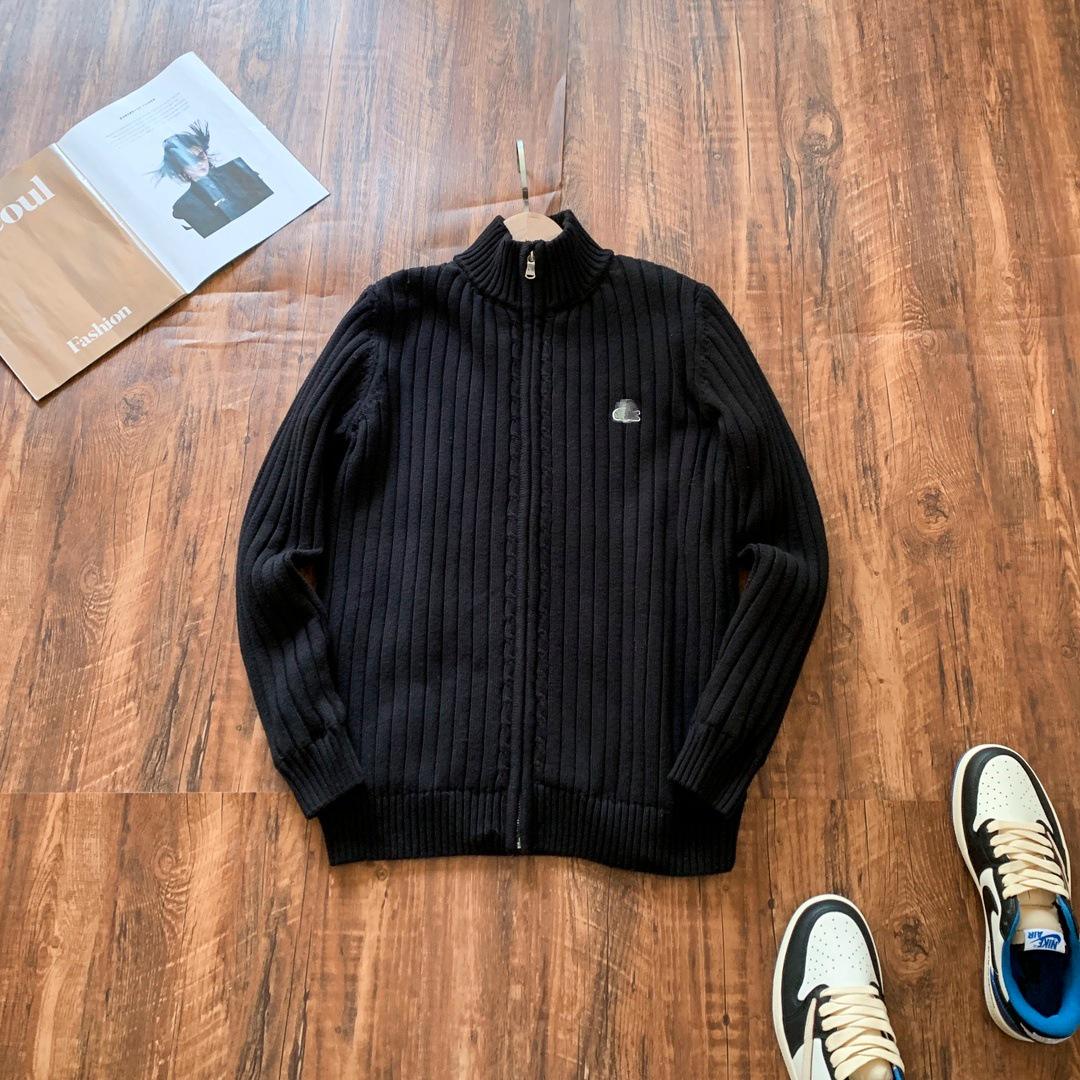 

Men s Zipper Plus Velvet Sweater Cardigan - Warm, Simple, Versatile Fashion Trend Extra Large чорний
