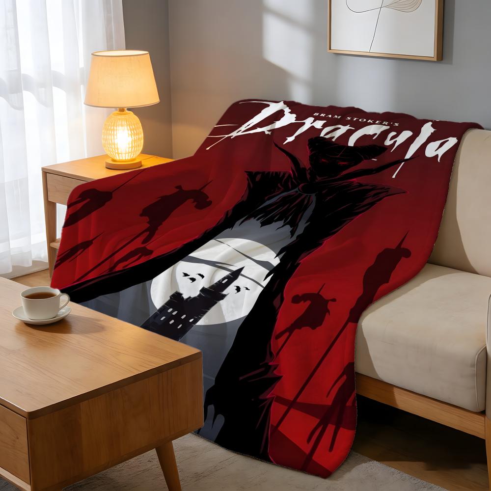 Throw High-Density Short Plush Blanket For Sofa Nap Air-Conditioned Room Soft Skin-Friendly Dracula