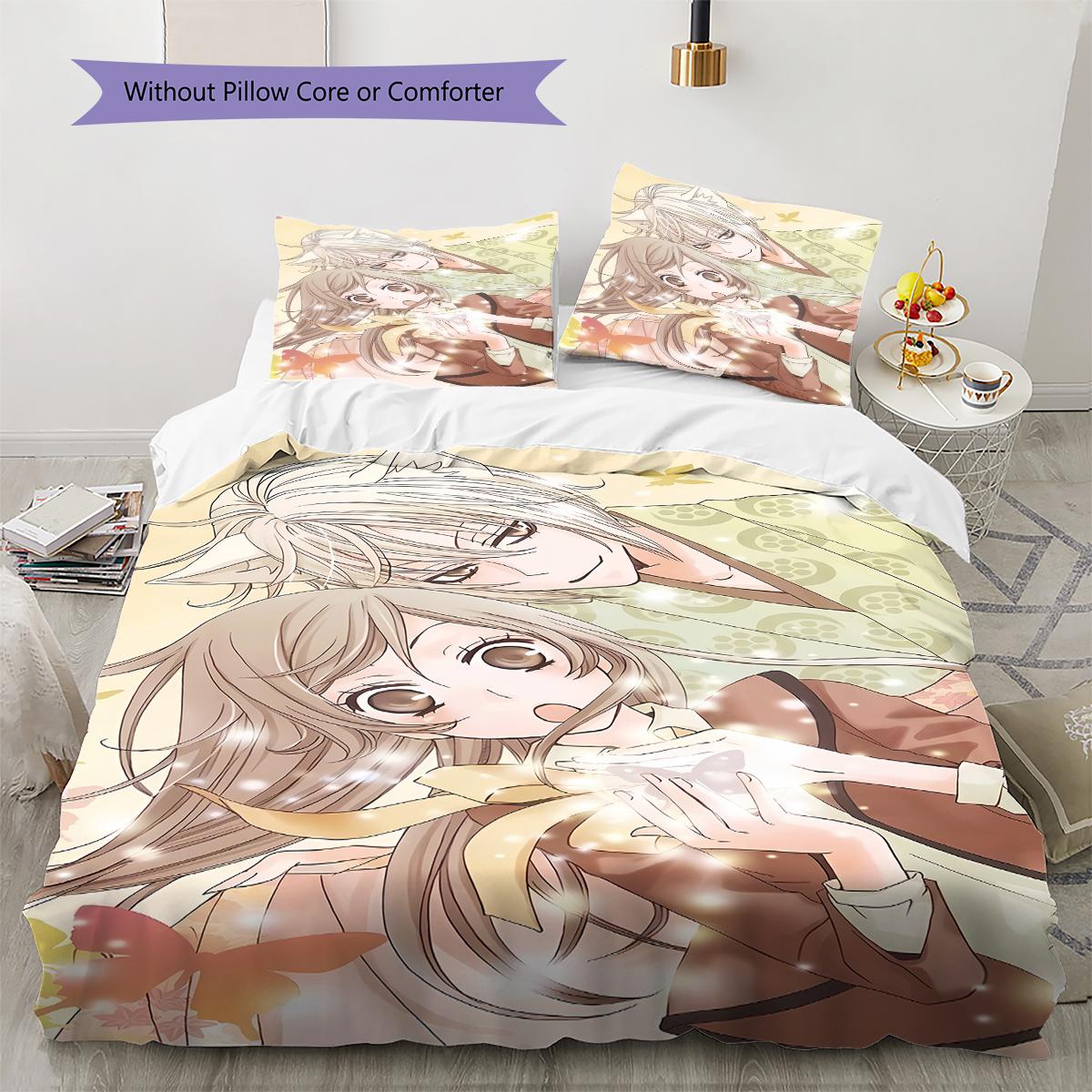 

Kamisama Kiss Pattern Bedding,Quilt Set Quilt Cover Pillowcase Home Birthday Gift (1 * duvet cover + 2 * pillowcase, without core) 135x200cm