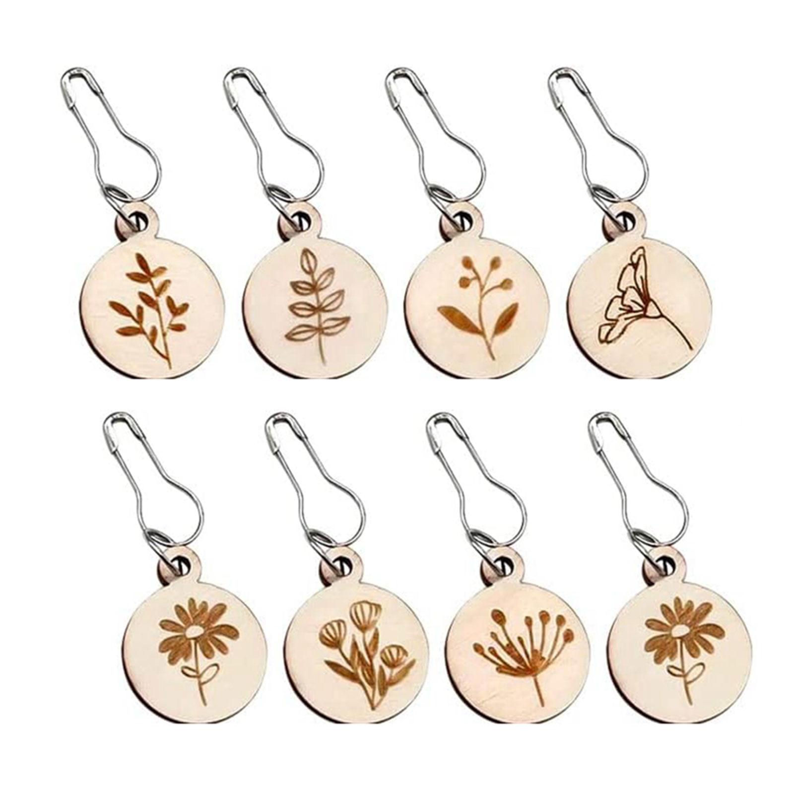 

Круглый шарм Деревянные стежки Маркер для блокировки с булавкой-застежкой Деревянная линейка-калибр для вязания, ткачества, шитья, рукоделия 4