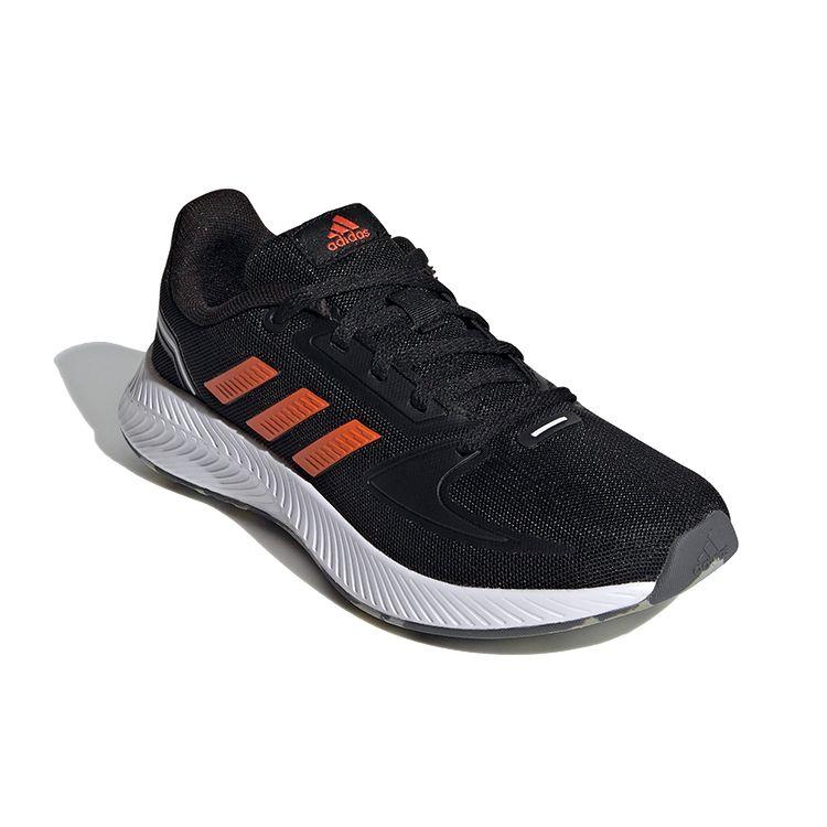 Adidas Neo Runfalcon 2.0 Breathable Non-Slip Durable Low-Top Kids Running Shoes Kids Running Shoes Black Orange FY9500