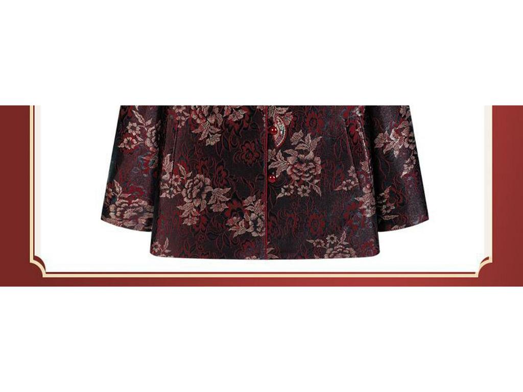 2025 Spring/Autumn Chinese Style Grandma Cardigan: Elegant, Turn-Down Collar Coat & Stand-Up Collar Top for Middle-Aged & Elderly