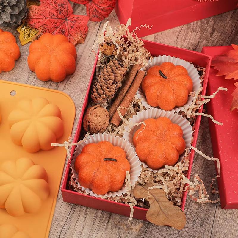 Big Pumpkin Cake Pan Silicone Mold Halloween Pumpkin Shaped Mold Thanksgiving Harvest Baking Cookie Candle Mold