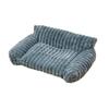 All-Season Striped Rabbit Fur Pet Bed: Winter Warm Sofa for Cats & Dogs