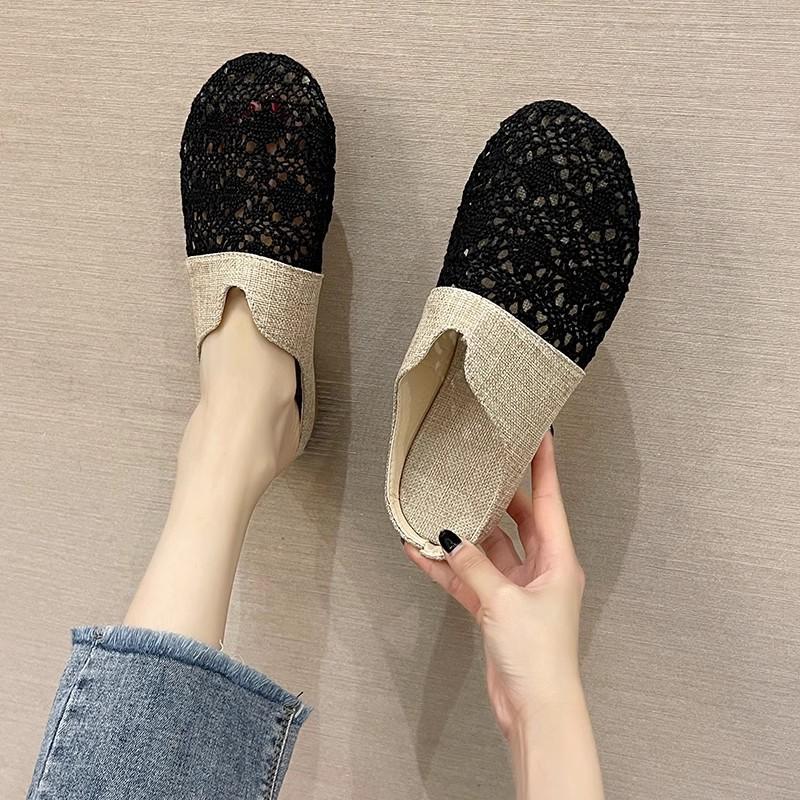 

Баотоу Полутапочки Женские Туфли 2025 Лето Новый Стиль Модные и Универсальные Рыбацкие Верхняя одежда Женские Прохладные Тапочки 35 чёрный