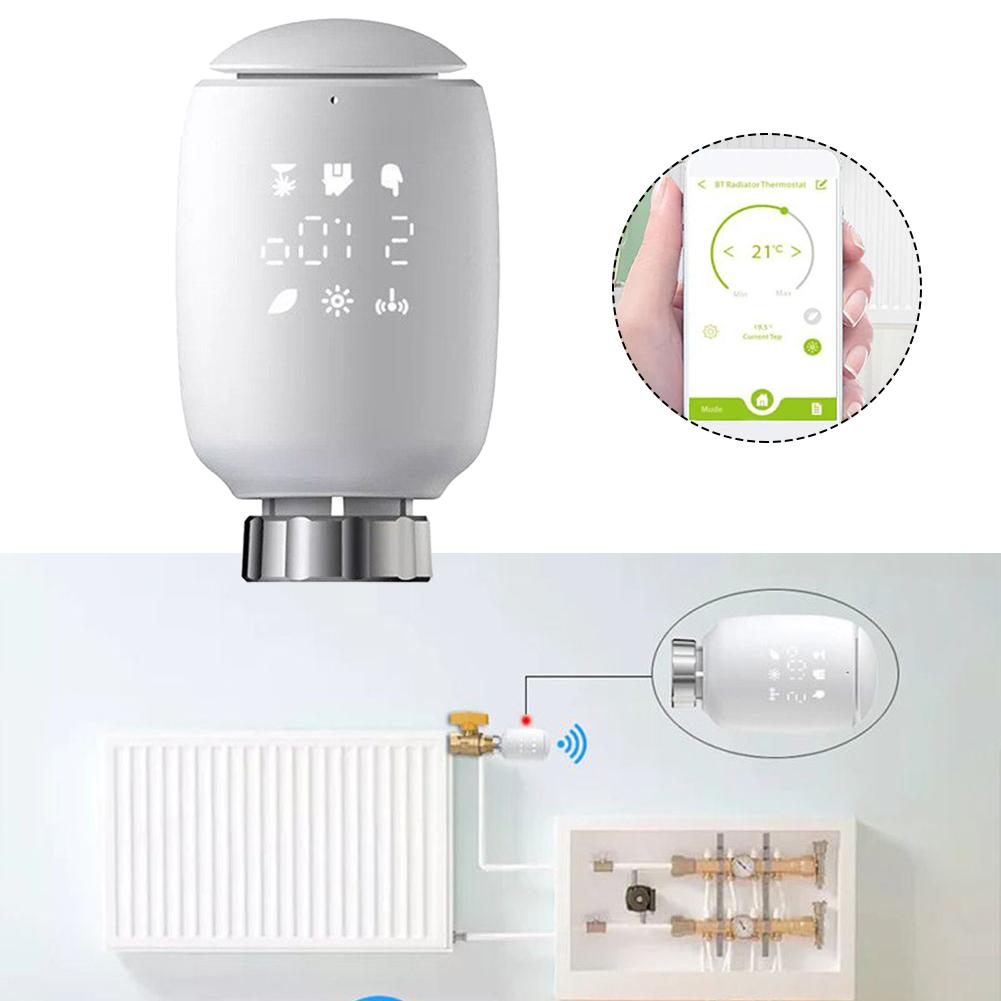 Smart Radiatortermostat med App-styrning Röststyrning och Frysskydd Plus Fem Minuters Snabbvärmefunktion