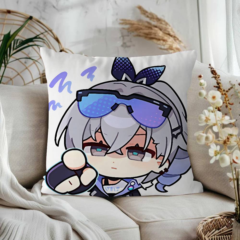 GAME Characters Silver Wolf Cushion Cover Car Throw Pillow Case For Sofa Car Christmas Gift 40x40cm 45x45cm