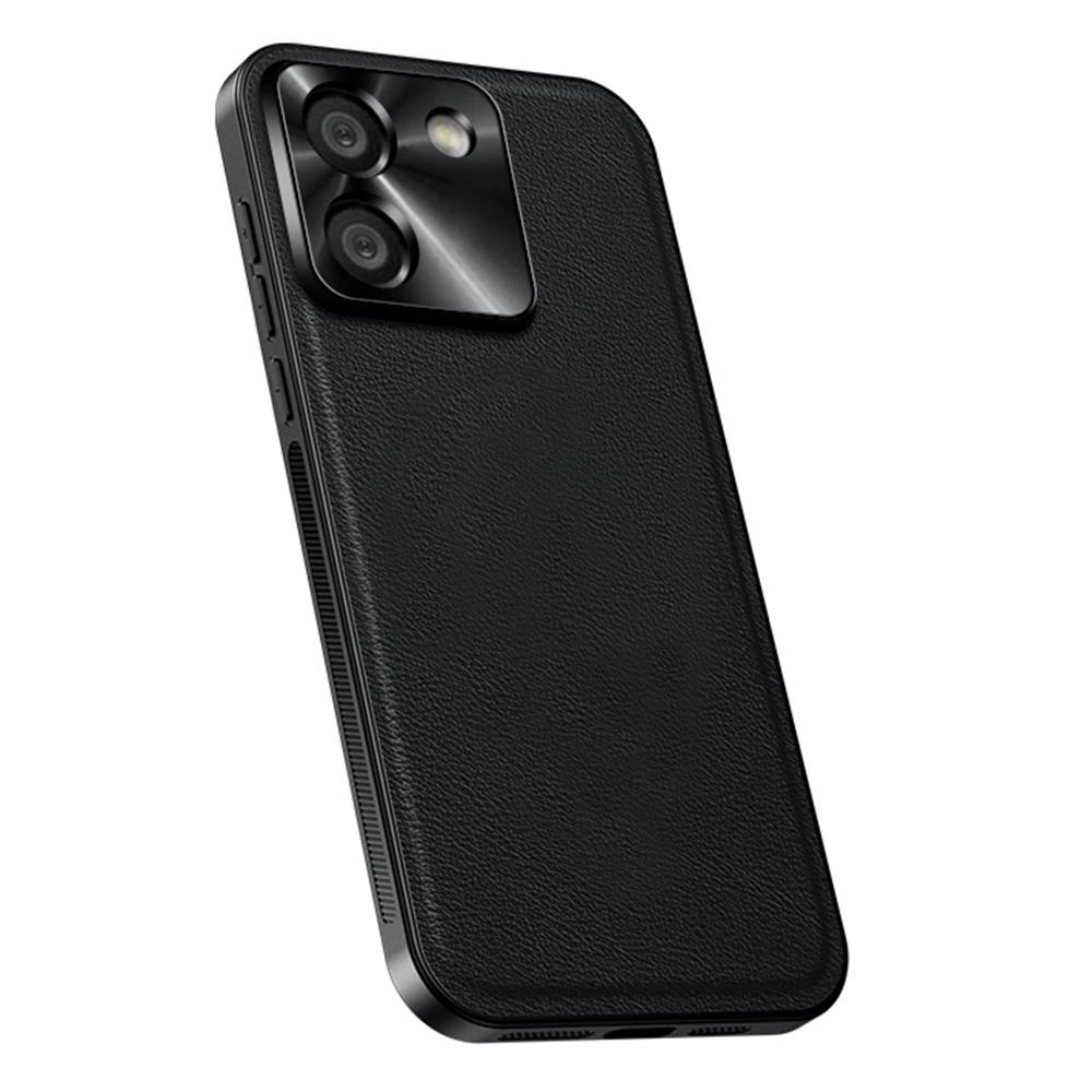 Pro Xiaomi Poco M7 Pro 5G Pouzdro PU+TPU+PC Kryt zadní strany telefonu s kovovým rámečkem objektivu