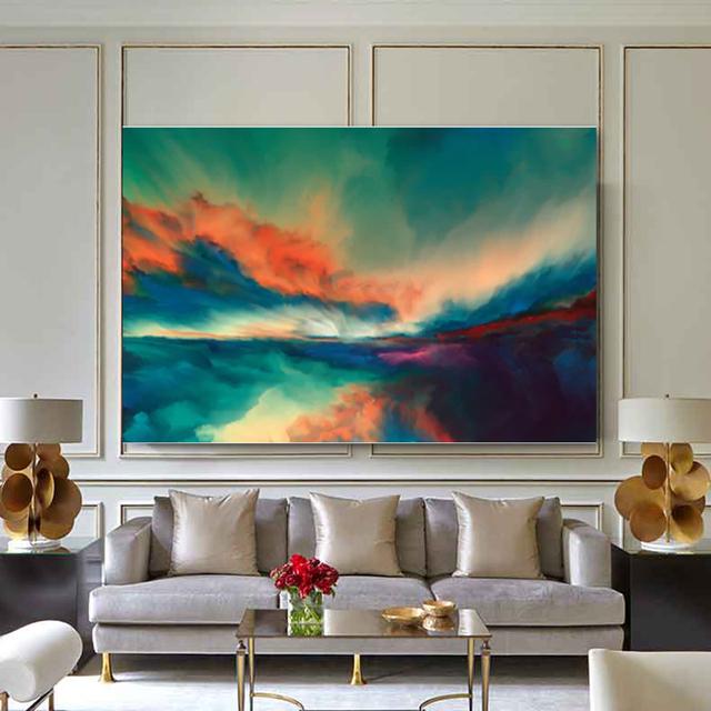 RELIABLI ART Leinwandgemälde, bunte Wolken, Sonnenuntergang, Landschaft, Poster und Drucke, Bilder für Wohnzimmer, Wandkunst, Dekor, ohne Rahmen