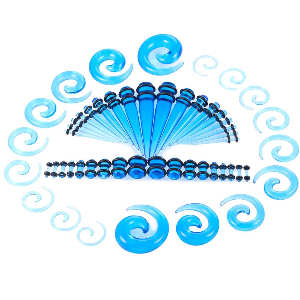 Bluelans Earrings Stretching Expandable 1.6-10mm Ear Acrylic Plugs Piercing Taper 54Pcs Jewelry