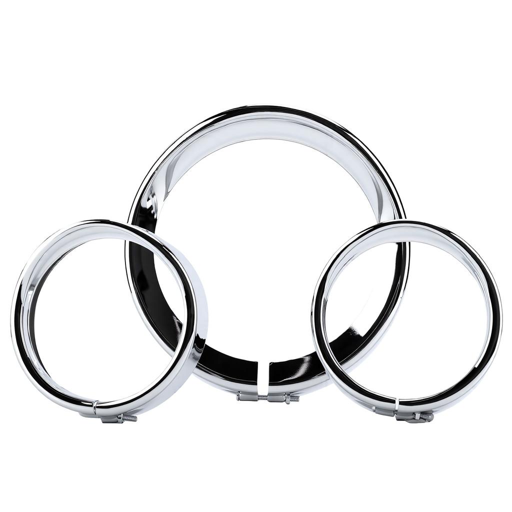 Motorcycle Headlight Trim Rings Replacement for CVO Limited FLHTKSE FLHTCUSE5 7 Inch Headlight Visor Rings and 4.5 Inch