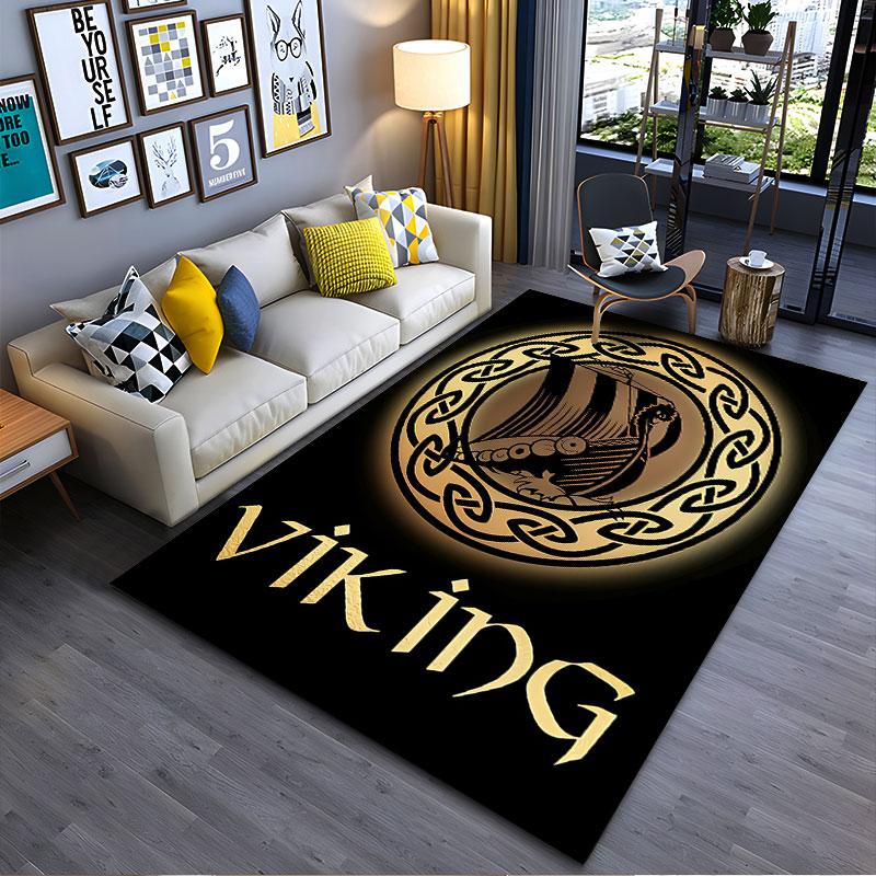 Viking Ship Nordic Design Carpet Suitable As a Non-slip Mat for the Living Room or Bedroom Sofa