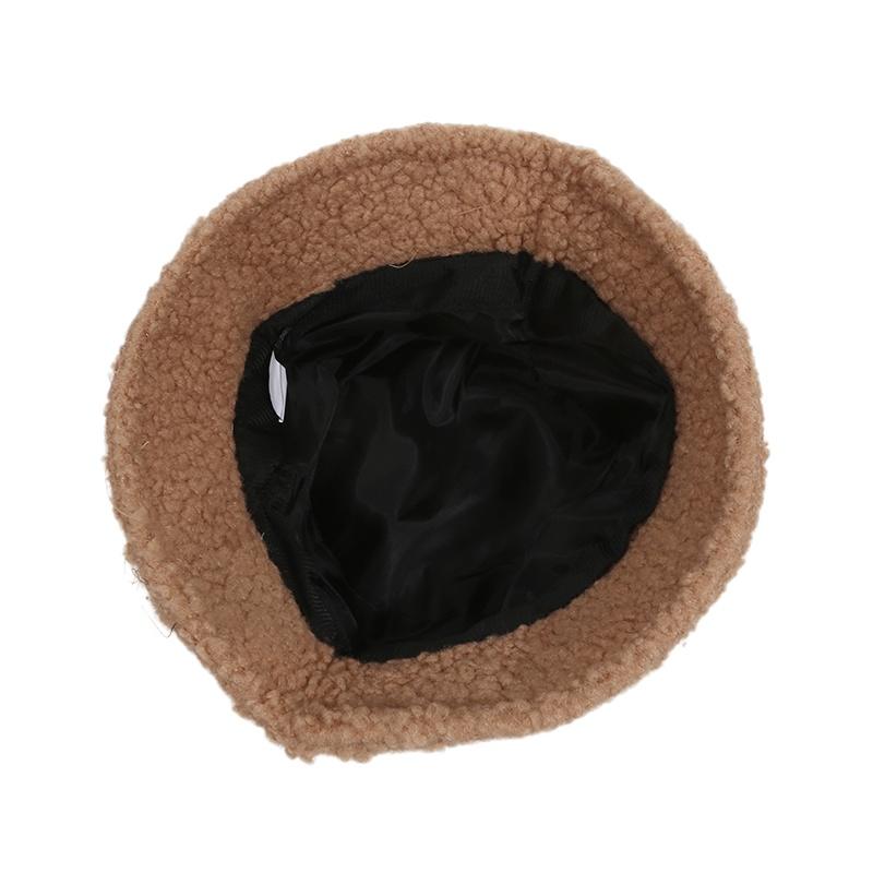 1PC Women's Winter Warm Lamb Fisherman Hat Outdoor Letter Basin Hat Suitable for Weddings Outdoor Activities