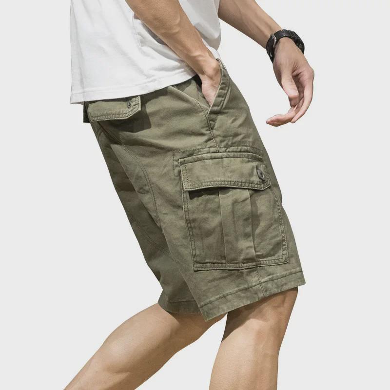 Men's Trendy Japanese Camouflage Cargo Shorts - Casual, Loose-Fit, Summer Wear.