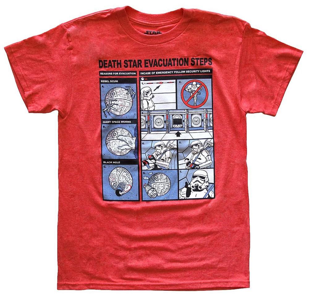 Star Wars Death Star Evacuation Steps Red Heather Men s T-Shirt New Unisex T-Shirt XXXL