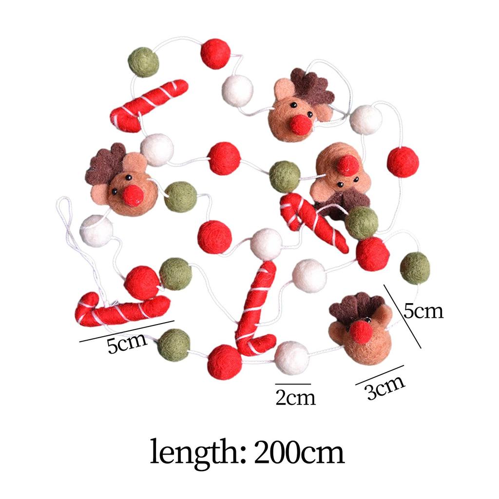 Vlněná plsť Kuličková girlanda Barevné pompony Vlněné korálky Vlněné pompony Girlanda z plstěných kuliček na vánoční stromek pro dětský pokoj Párty Festivaly