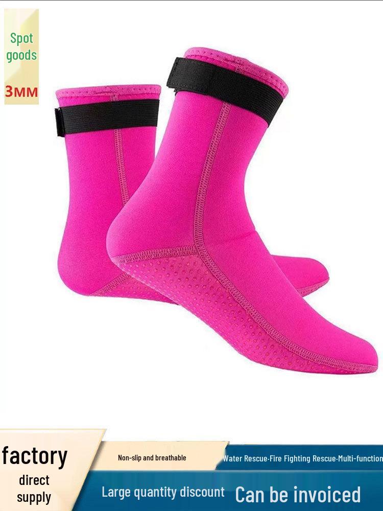 Professional Non-Slip Diving Socks - 3mm & 5mm Thick, Wear-Resistant, Cut-Resistant, Mid-Calf for Surfing & Wading