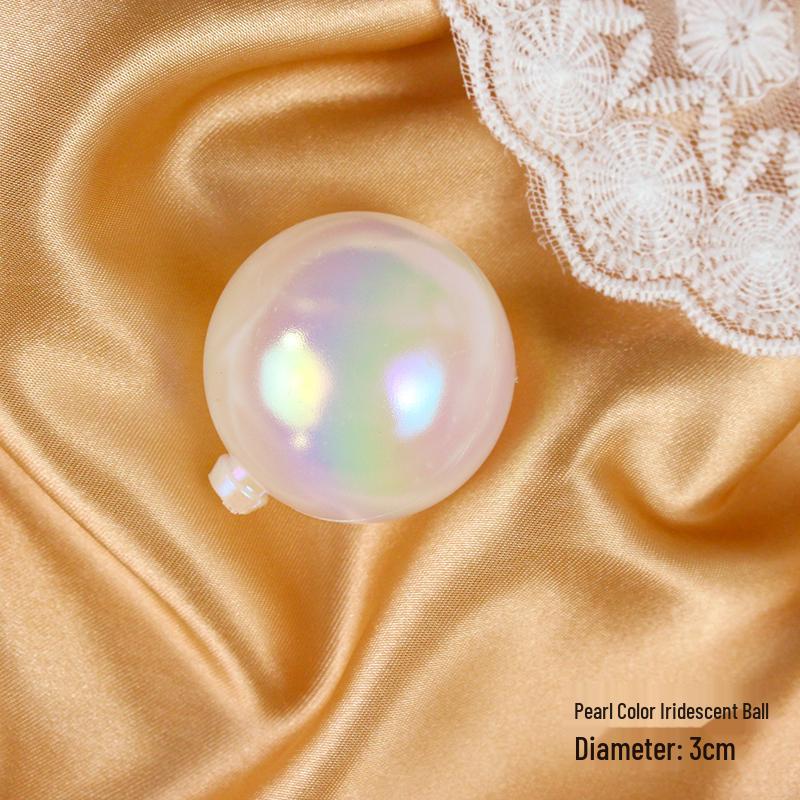 50 Iridescent Bubble Ball Cake Decorations - Colorful and Transparent Birthday Ornaments