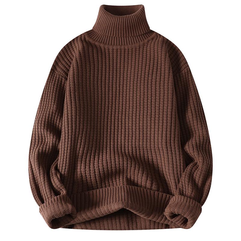 Men's Trendy Korean Style Thick High-Neck Sweater for Autumn/Winter
