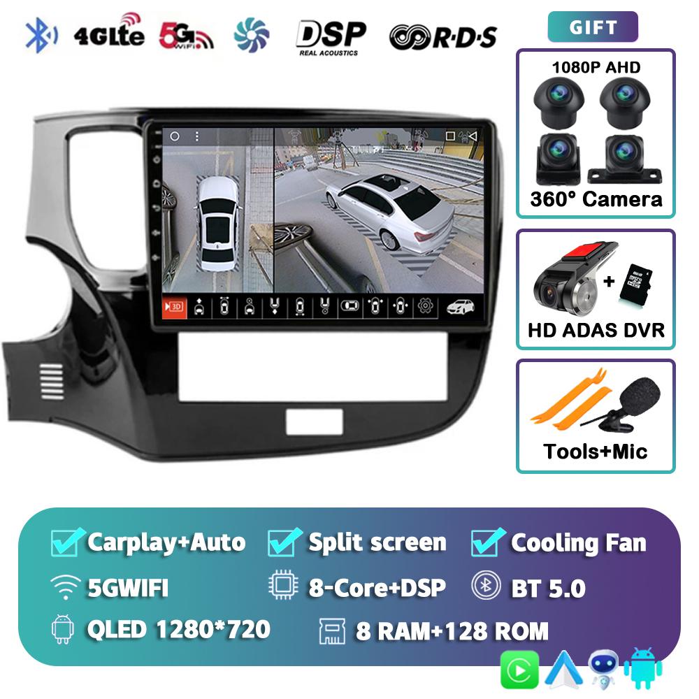 Android 14 Carplay Car Radio For Mitsubishi Outlander 3 GF0W 2018-2021 2din Multimidia Video Player Navigation Head Unit Stereo