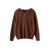 Large Size Women's Hooded Sweater Cardigan Autumn and Winter New Lazy Wind Loose Knitted Top 343338