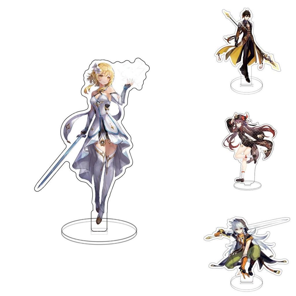 Genshin Impact Barbatos Keqing Barbara Hutao Acrylic Figure Stand Ideal For Decor