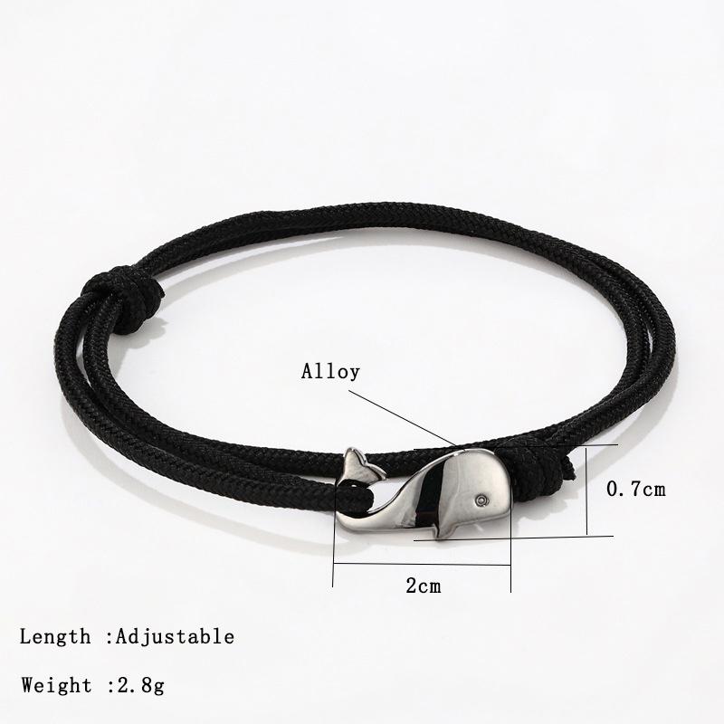 Fashion Whale Bracelet Men Handmade Adjustable Rope Braslet Beach Jewelry Nautical Braclet Leisure Accessories Pulseras Joias