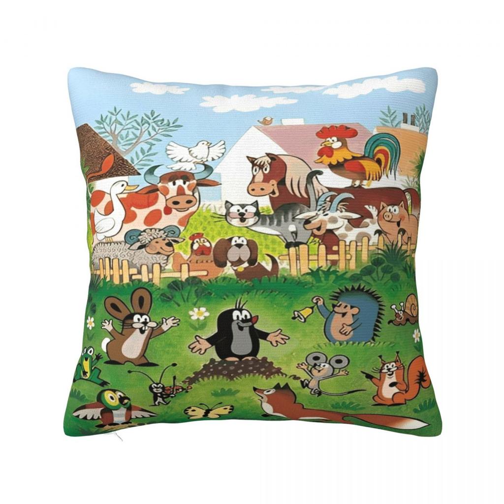 The Little Mole  Animal Printing Pillowcase Cushion Cover Pillow Covers Soft and Sweet Home Decoration Zippered Multi Size