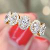 Simple Five-Ring Zirconia Ring - Round Zirconia Finger Ring for Women - Small Jewelry