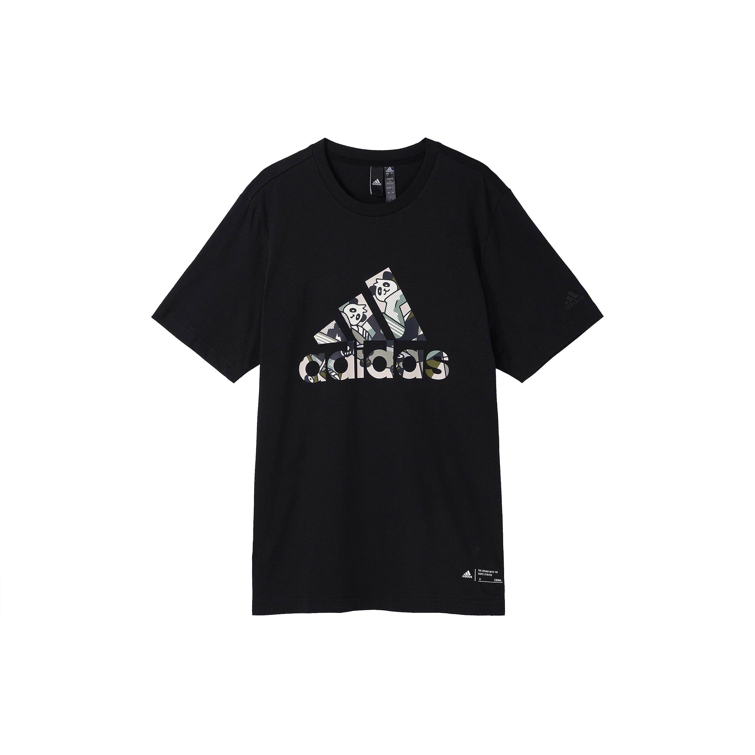 adidas China Bos T-Shirts  Black White  Men s IP3968 L