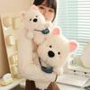New 22-45cm White Dog Satchel With Long Hair Super Soft Dolls Cartoon Toys Kawaii Animals Baby Comfort Girls Boys Birthday Gifts