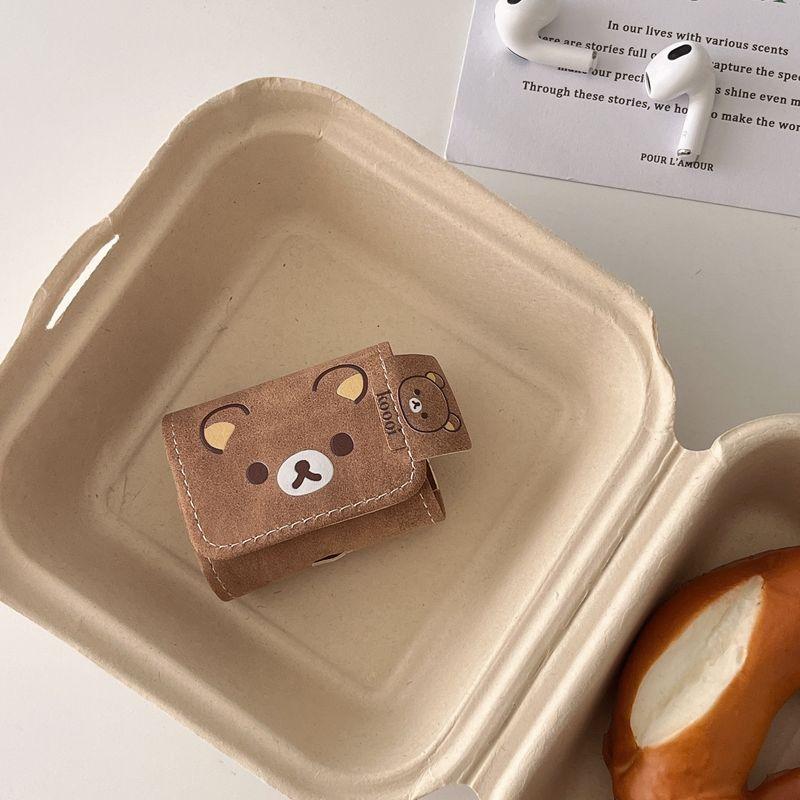 

Niche Style Suede Brown Cute Pine Bear for Airpodspro Bluetooth Earbuds Case Airpods2/3 Protective Case Apple Second Generation Flip Earphone Case Airpods pro Lovely easy bear