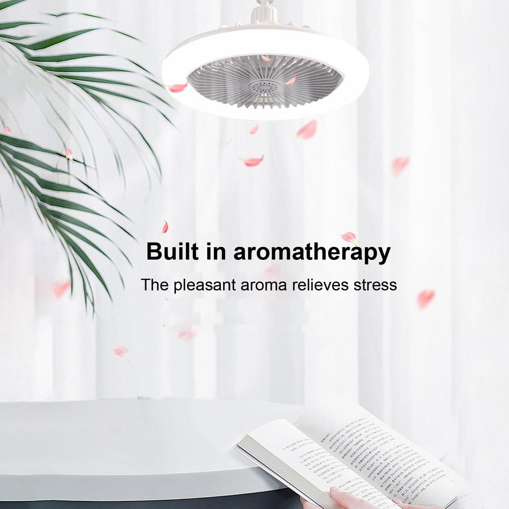 Modern Aromatherapy Fan Light E27 Hanging Light with Fan for Bedroom Living Room with Remote