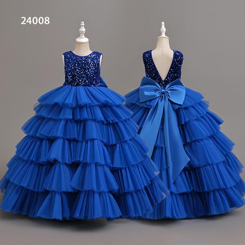 Girls' 2025 Summer Formal Piano Performance Dress - Stylish Backless Princess Gown for Children's Fashion Show
